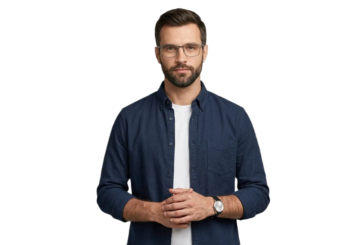 Portrait photo with background removed by AI